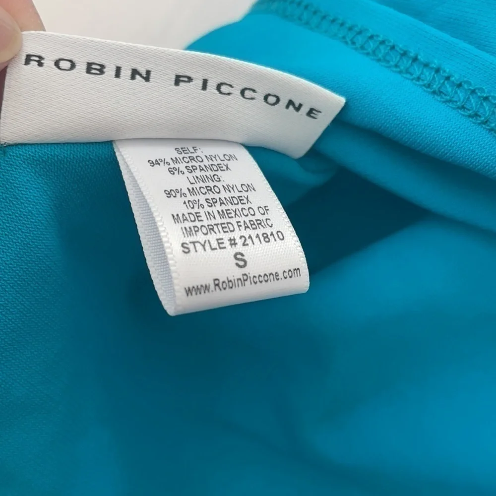 Robin Piccone Aqua blue Olivia Tankini swim top S NWOT